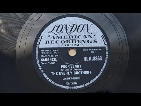 THE EVERLY BROTHERS - Poor Jenny (RARE one o'clock version, London records 78 rpm, UK, 1959)
