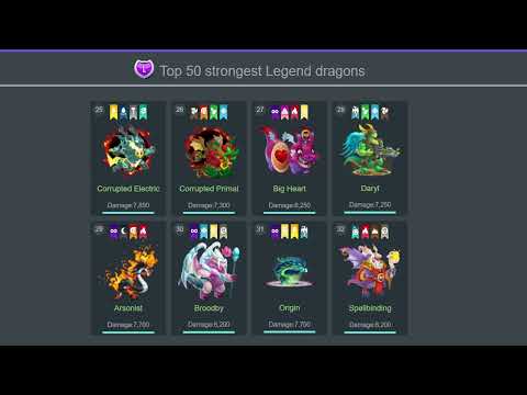 Top 50 Strongest Legendary Dragons on Dragon City!