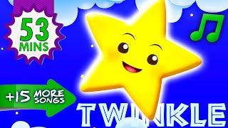 Twinkle Twinkle Little Star | Plus 15+ More Non Stop Nursery Rhymes | 55 min Video KidsSongsClub