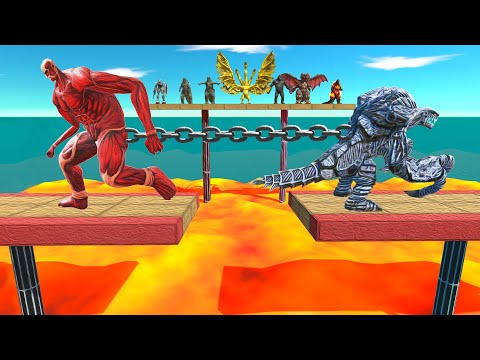 Tug of War - Colossal Titan vs Kaiju Monsters | Loser Will Be Dropped into Lava