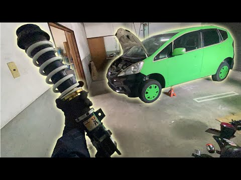 ASMR honda fit suspension install
