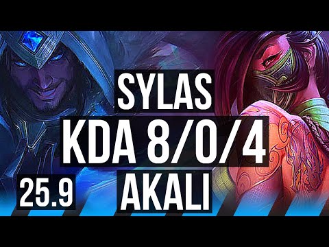 SYLAS vs AKALI (MID) | 8/0/4, Legendary | EUW Grandmaster | 25.9
