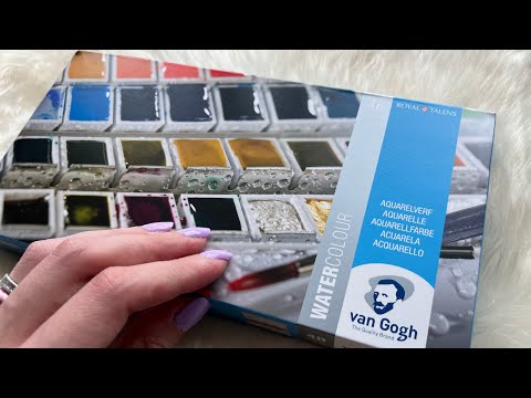 Relaxing unboxing of Van Gogh 48 watercolour set 🥰🎨