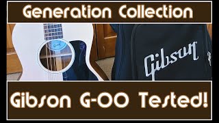Video thumbnail for Gibson Generation Collection G-00 Parlor size acoustic Demo by Motor Rose Music