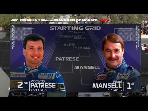 The 1992 Monaco Grand Prix grid in today's graphics