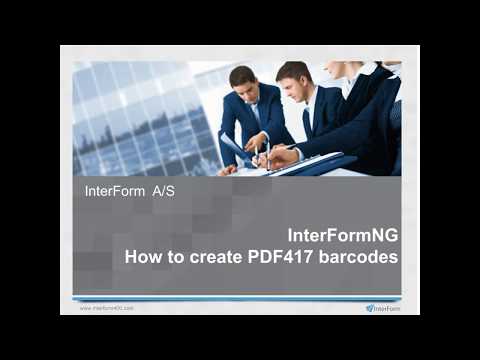 InterFormNG: How to create PDF417 barcodes