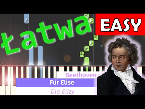 🎹 Dla Elizy (L. van Beethoven, For Elise) - Piano Tutorial (łatwa wersja) 🎵 NUTY W OPISIE 🎼