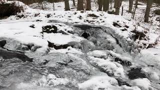 Zoar Trail - frozen waterfall on winter hike