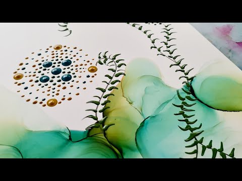 Alcohol Ink and Acrylic Fluid Paint/ Ordinary Pencil as   Dotting Tool [ 237 ]