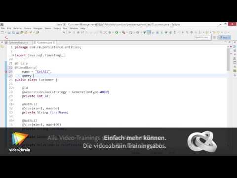 Java EE 7 – Geschäftsanwendungen Tutorial: Benannte Abfragen definieren |video2brain.com