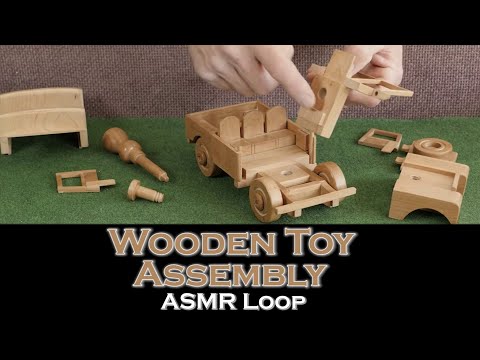 ASMR Loop: Wooden Toy Assembly - Unintentional ASMR - 1 Hour
