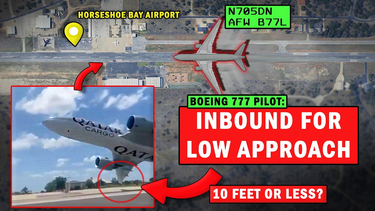 Boeing B777 EXTREME LOW PASS over Runway | All Radio Included