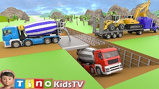 thumb for Excavator & Wheel Loader Trailer Trucks For Kids | Underpass Road Construction