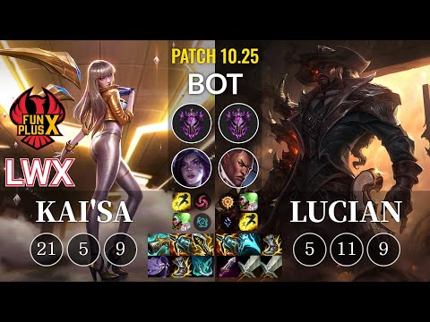FPX Lwx Kai'Sa vs Lucian Bot - KR Patch 10.25