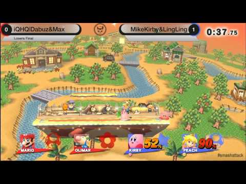 Smash Attack 6 - SSB4 Customs 2v2 - Losers Final - Dabuz+Max vs Mike Kirby+Ling Ling