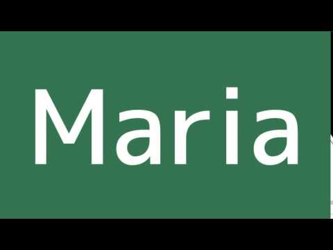 How to say Maria in Spanish