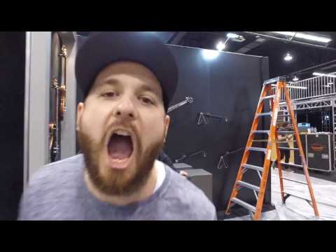 Setting up the Warwick/Framus booth at NAMM 2017