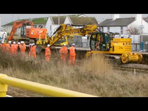 Abergele and Pensarn 21.1.2017 - update on works plus DR73912 Lynx in action