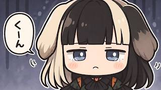 京都で迷子になり心細くなり子犬になるらでん【儒烏風亭らでん切り抜き】 #regloss　#儒烏風亭らでん　#aiイラスト　＃生成動画AI