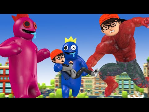 Child Nick Transform Nickhulk rescue Papa Nick Vs Rainbow Friends - Scary Teacher 3D Sad Story