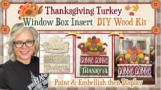 🦃🍂Thanksgiving Turkey Window Bow Insert DIY Wood Kit from The Rust-Covered Cottage by Christina
