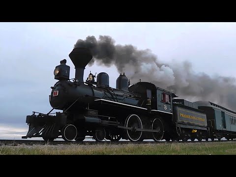 134 Year Old Prairie Dog Central Steam Train w/ Wooden Coaches and Caboose in Manitoba (5/15/2016)