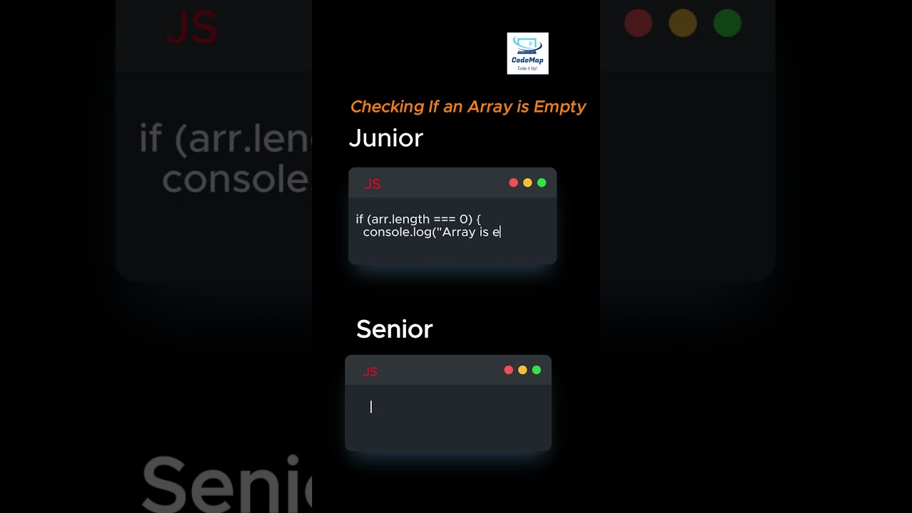 Junior vs Senior Developer 😅 | Check if an Array is empty  #coding #programming #array #javascript