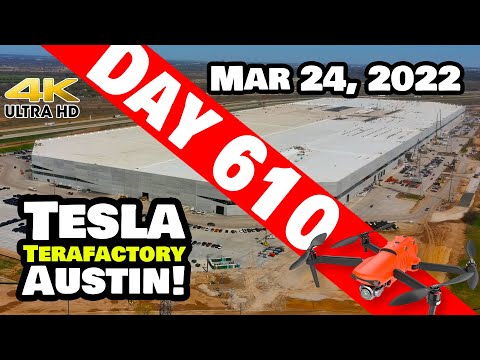 GIGA TEXAS PUMPING OUT MODEL Ys! - Tesla Gigafactory Austin 4K  Day 610 - 3/24/22-Tesla Terafactory