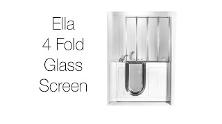 4-Fold Glass Shower Screen for Walk-In Tubs: Walk-In Shower & Bathtub Combo in One