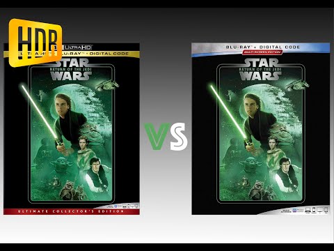 ▶ Comparison of Star Wars: Episode VI   Return Of The Jedi 4K (4K DI) HDR10 vs Regular Version