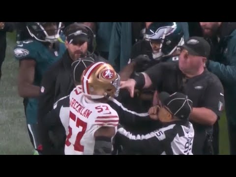 Dre Greenlaw & ‘Big Dom’ EJECTED AFTER Fight Breaks Out 😳 49ers vs Eagles 2023 Highlights