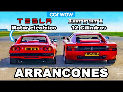 Ferrari 308 GTS con motor Tesla vs Ferrari Testarossa: ARRANCONES