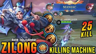 Download lagu 25 Kills   MANIAC!! Killing Machine Zilong MVP 15.5 Points!! - Build Top 1 Global Zilong ~ MLBB mp3