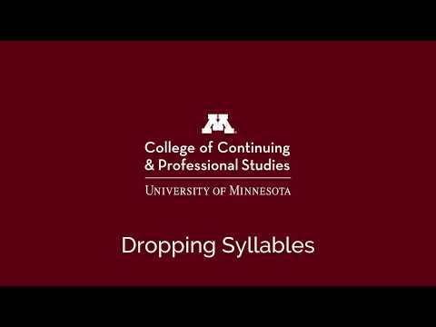 Video: Dropping Syllables | U of M