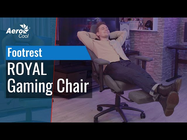 Aerocool Royal AeroSuede Cadeira Gaming com apoio para os pés em cinzento ardósia video