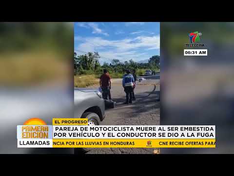 Pareja de motociclistas muere al ser embestidos por vehículo en el Progreso, Yoro.
