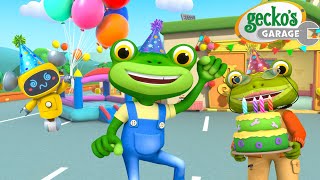 Gecko’s Surprise Birthday! 🎂🎈 Yellow Mech Flies Away! | Gecko's Garage 🚚 | Cartoons For Kids