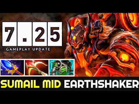 SUMAIL Mid Earthshaker - The Damage is Insane Crazy Physical Build 7.25 Dota 2