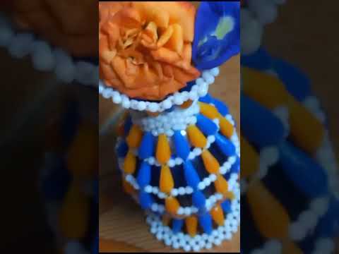 Three flower vases ~ ~ Made in beads craft.