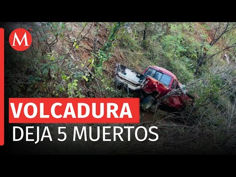 Camioneta vuelca en un barranco dejando 5 muertos y 6 heridos en Oaxaca