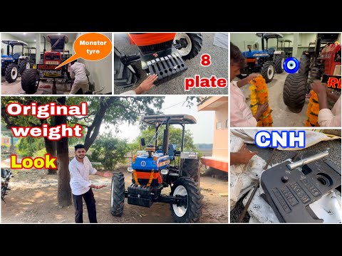 CNH original weight install 🔥 // New Holland 4 WD 💙 ! Red hulk monster tyre ✅ ! Patel farming