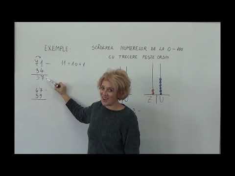 Scaderea numerelor 0-100 cu trecere peste ordin