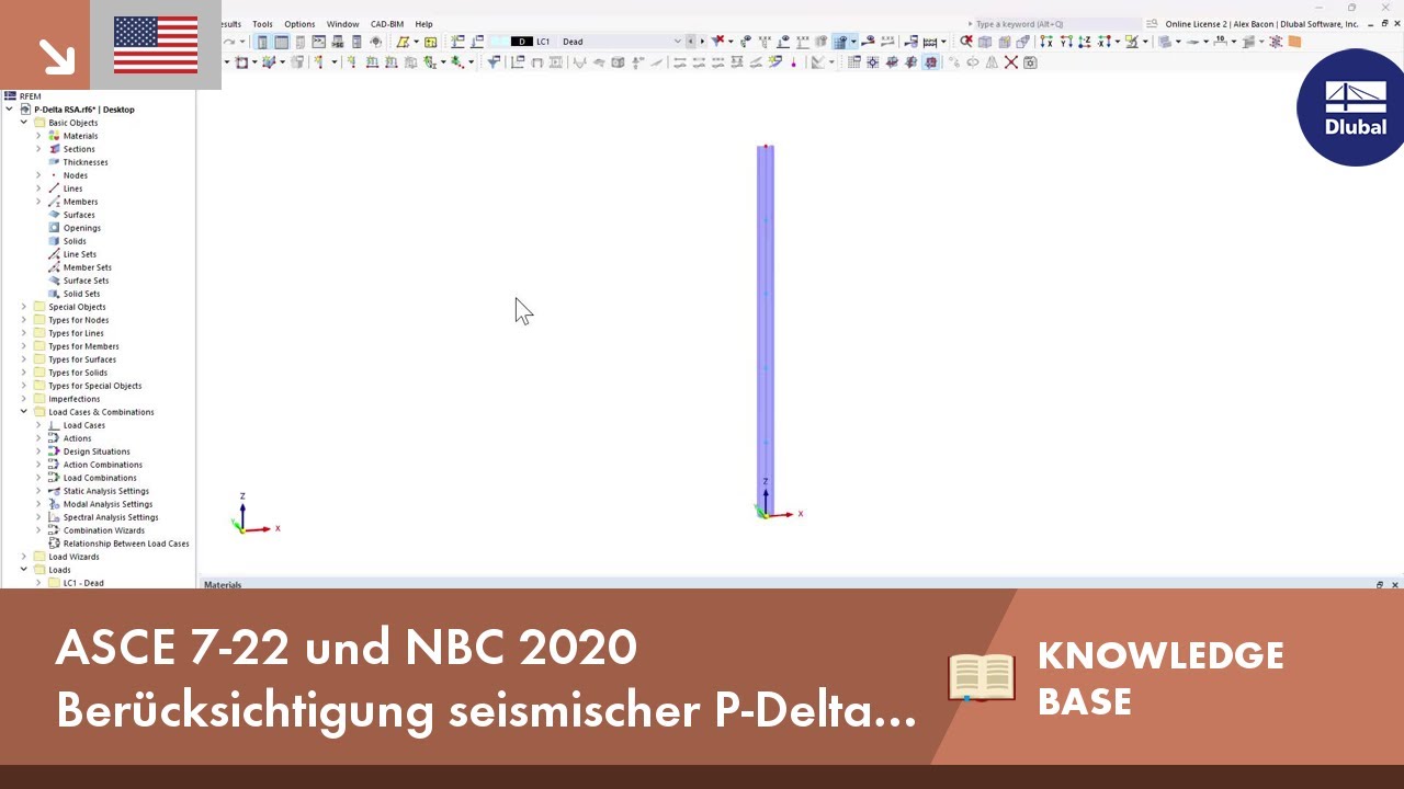 KB 001877 | ASCE 7-22 und NBC 2020 Berücksichtigung seismischer P-Delta in RFEM 6