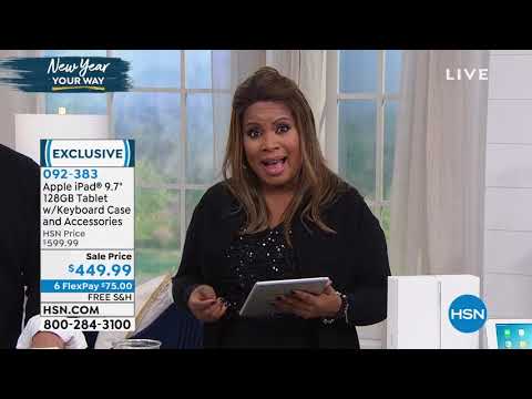 Apple iPad 9.7 128GB Tablet with Keyboard Case and Acces...