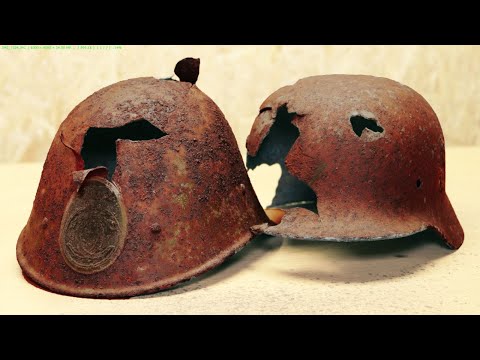 Preservation Rusty Battle Damage Helmets