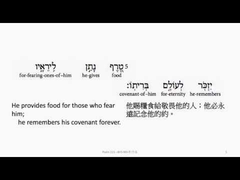 Psalm 111: Hebrew interlinear audio Bible 希伯來文聖經:詩篇第一百一十一篇