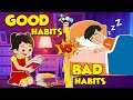Good Habits vs Bad Habits | Animated Stories | English Cartoon | Moral Stories | PunToon Kids