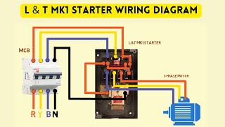 L and T MK1 starter wiring diagram || 3 phase motor connection || azan electrical wiring