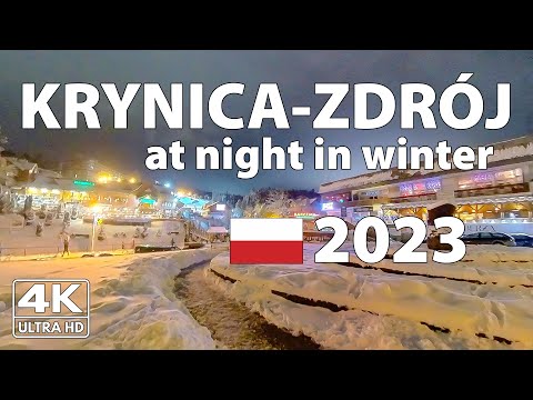 Krynica-Zdroj Poland Walking Tour ⛄ 4K Winter Walk With Captions