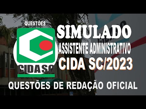 SIMULADO CIDA SC/2023 - ASSISTENTE ADMINISTRATIVO - QUESTÕES DE REDAÇÃO OFICIAL